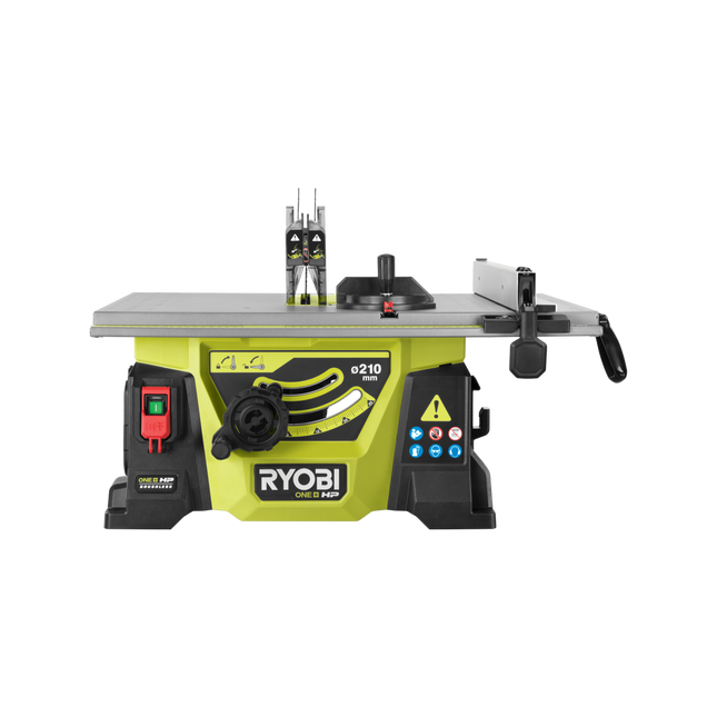 Packshot of Ryobi 18V ONE+ HP Brushless Table Saw 210mm Tool Only - for Jobsite Cutting