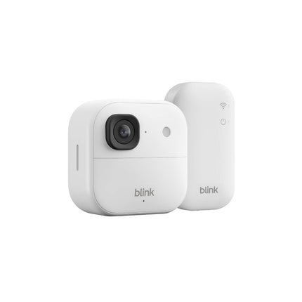 Blink Outdoor 2K+ white wireless security camera with Sync Module Core, 1 camera system