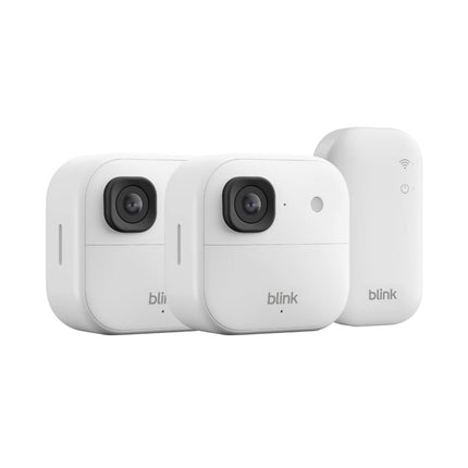Blink Outdoor 2K+ white wireless security camera 2 pack with Sync Module Core
