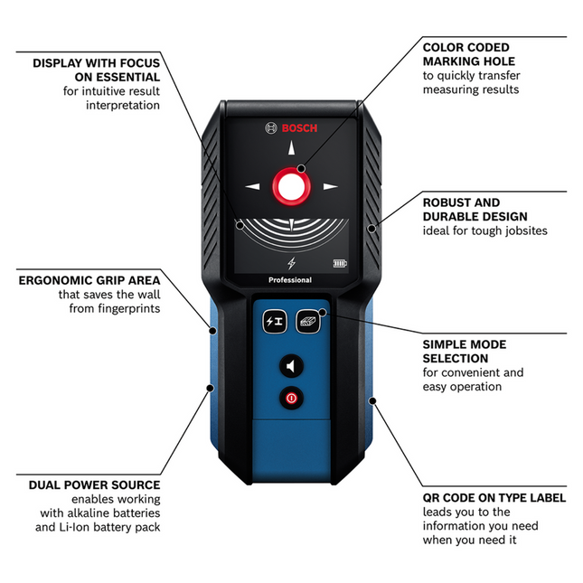 Bosch Professional GMS 120-27 blue wall scanner with marking hole (2)