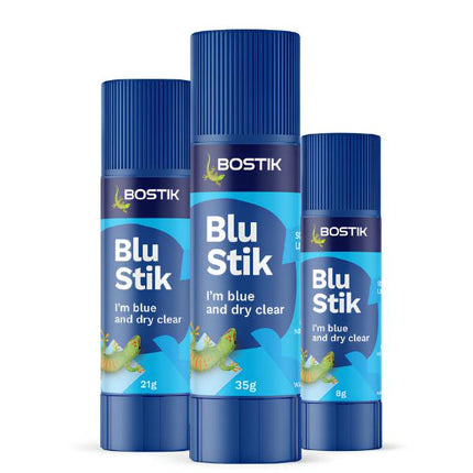 Bostik Blu Stik glue sticks in 8g, 21g and 35g sizes