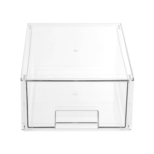 Boxsweden Crystal Stackable Organiser Drawer, clear, 35 x 25 x 13.5cm (2)