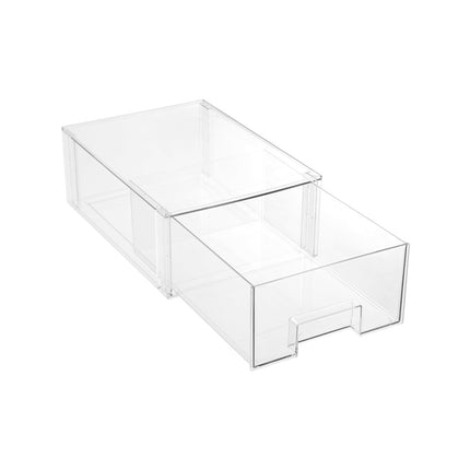 Boxsweden Crystal Stackable Organiser Drawer, clear, 35 x 25 x 13.5cm (3)
