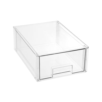 Boxsweden Crystal Stackable Organiser Drawer, clear, 35 x 25 x 13.5cm (4)