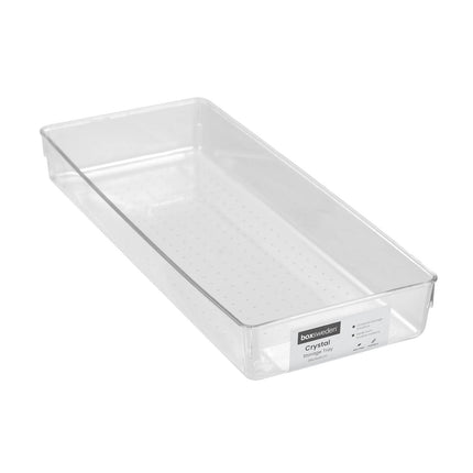 Boxsweden Crystal Storage Tray in clear plastic, 38 x 15.5 x 5.5cm