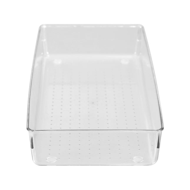 Boxsweden Crystal Storage Tray in clear plastic, 38 x 15.5 x 5.5cm (2)