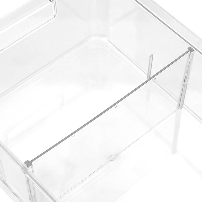 Boxsweden clear crystal storage tray with adjustable divider, 28 x 21 x 11cm (2)