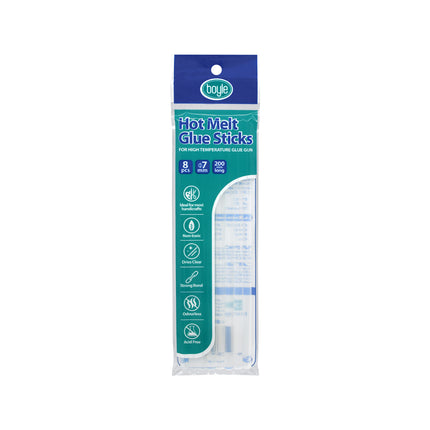 Boyle Hot Melt Glue Sticks 8 pack of clear 7mm x 200mm glue gun sticks