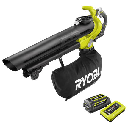 Packshot of Ryobi 36V Brushless Blower Vac Kit RBV3640 for Leaf Collection