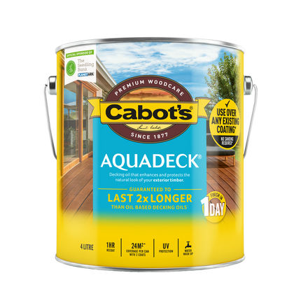 Cabot's Aquadeck Exterior Decking Oil Merbau 4L tin