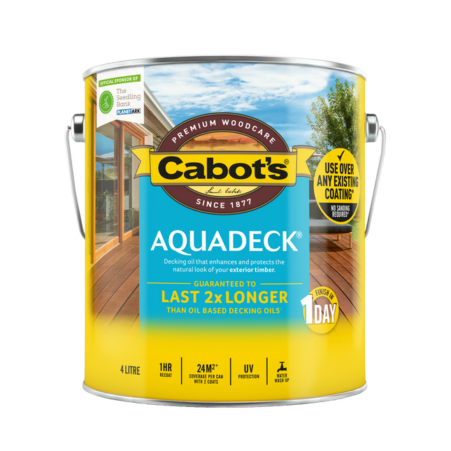 Cabot's Aquadeck Exterior Decking Oil Merbau 4L tin