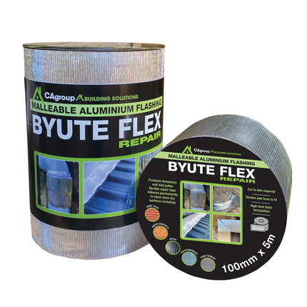 CAgroup Byute Flex Repair Tape 100mm x 5m roll of ribbed aluminium butyl repair tape