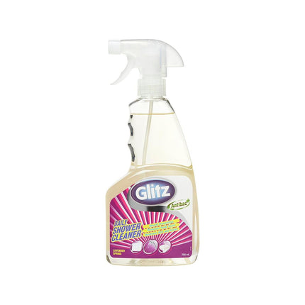 Packshot of Glitz Daily Shower Cleaner Prevents Soap Scum Build Up 750ml
