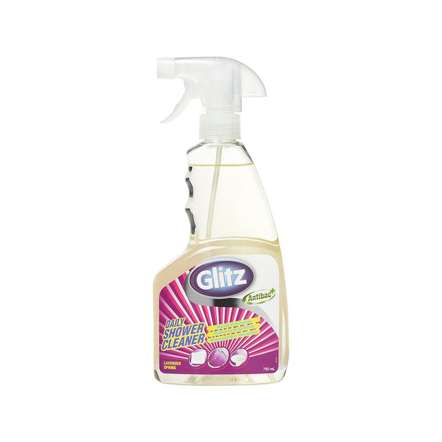 Packshot of Glitz Daily Shower Cleaner Prevents Soap Scum Build Up 750ml