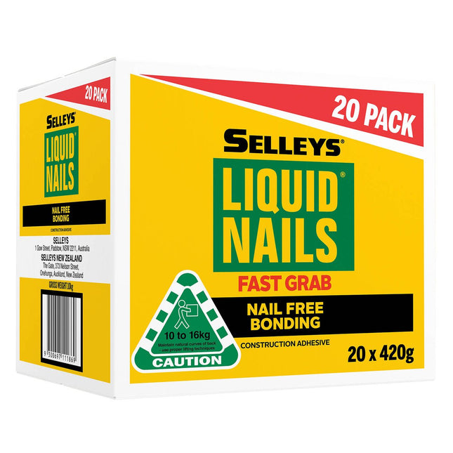 Packshot of Selleys Liquid Nails Fast Grab Construction Adhesive 420g (20 Pack)