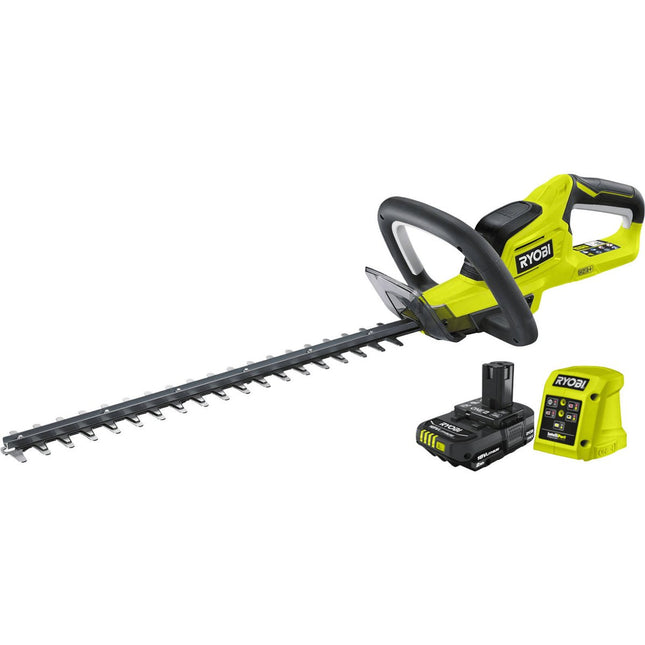 Packshot of Ryobi 18V ONE+ Hedge Trimmer 45cm 2.0Ah Kit for Garden Shaping
