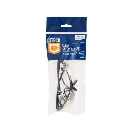 Citeco clear anti-fog anti-scratch safety glasses with retaining strap