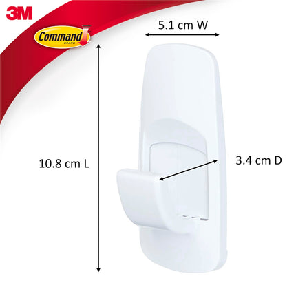 Command Jumbo White Adhesive Wall Hooks 2 Pack (3)