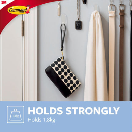 Command Large Clear Adhesive Wall Hook 1 Pack (3)