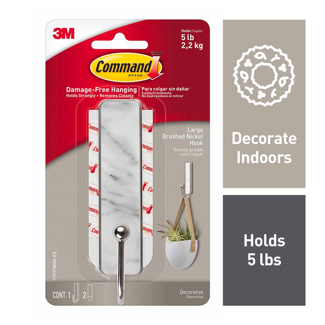 Command Large Marble Finish Adhesive Hook Bathroom Style (2)