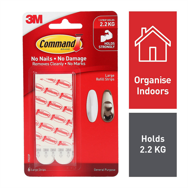 Command Large White Refill Strips 6 Pack (2)