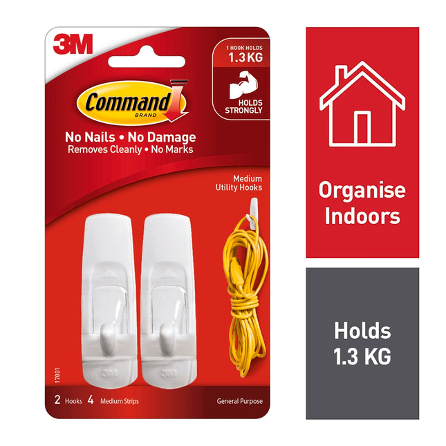 Command Medium White Adhesive Hooks 2 Pack (2)