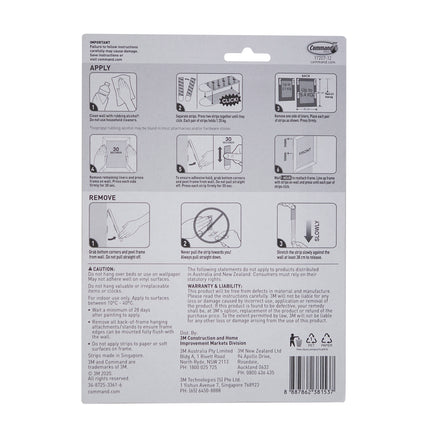 Command Narrow Picture Hanging Strips White 12 Pack (3)