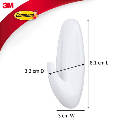 Command Small/Medium White Designer Hooks Value 4 Pack (3)