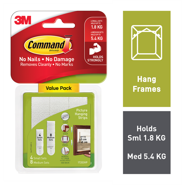 Command Small/Medium White Hanging Strips Value 12 Pack (2)