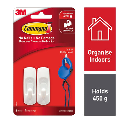 Command Small White Adhesive Hooks 2 Pack (2)