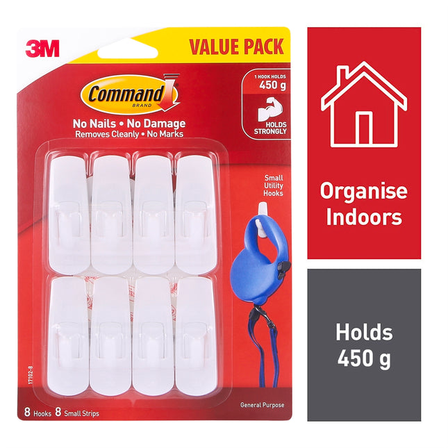Command Small White Adhesive Hooks Value 8 Pack (2)