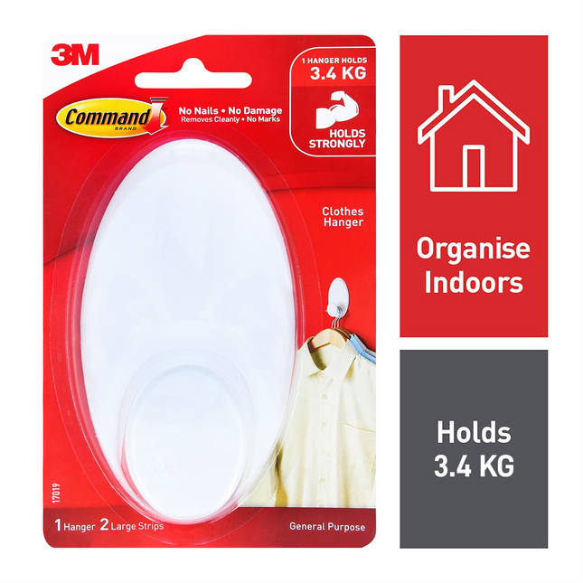Command White Adhesive Clothes Hanger 1 Pack (2)