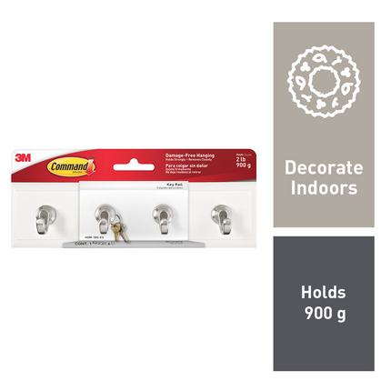 Command White Adhesive Key Rail Rack 1 Pack (2)