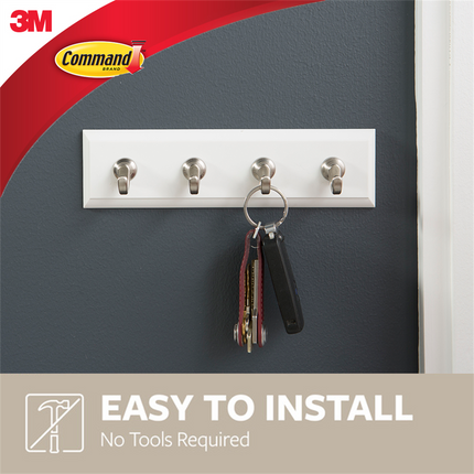 Command White Adhesive Key Rail Rack 1 Pack (4)