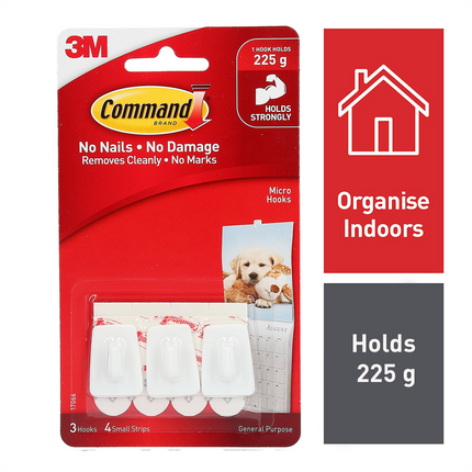 Command White Adhesive Micro Hooks 3 Pack (2)