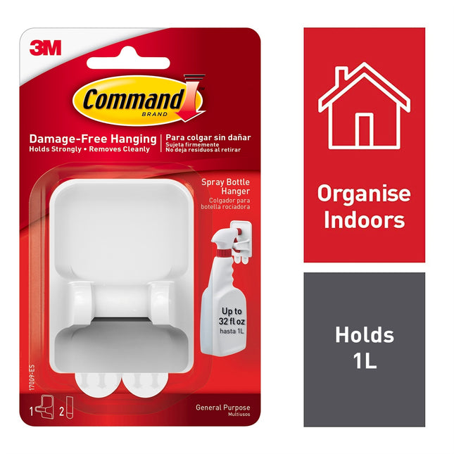 Command White Adhesive Spray Bottle Hanger 1 Pack (2)