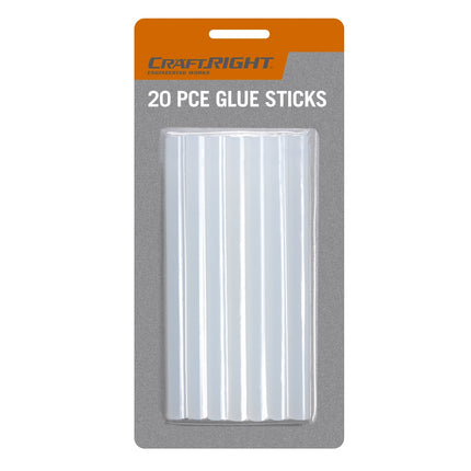 Craftright 7.2 x 100mm clear hot melt glue sticks, 20 pack