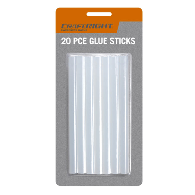 Craftright 7.2 x 100mm clear hot melt glue sticks, 20 pack