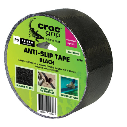 Croc Grip 5m x 50mm Black Anti-Slip Tape roll
