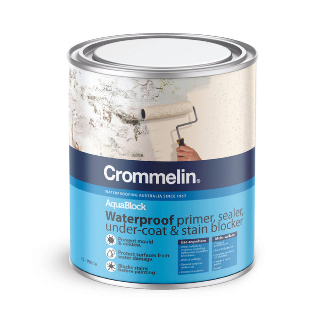 Crommelin AquaBlock Waterproof Primer Undercoat 1L tin