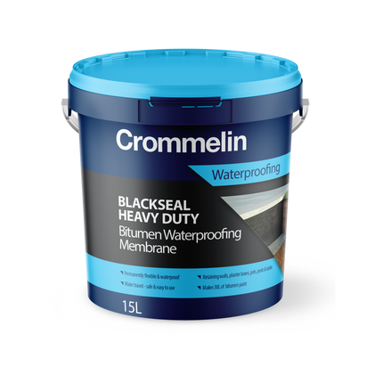 Crommelin Blackseal Heavy Duty Bitumen Waterproofing Membrane 15L pail