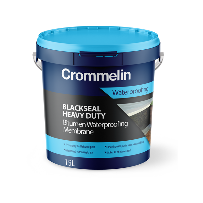 Crommelin Blackseal Heavy Duty Bitumen Waterproofing Membrane 15L pail