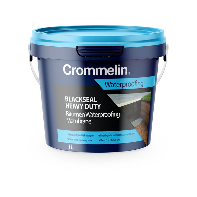 Crommelin Blackseal Heavy Duty Bitumen Waterproofing Membrane 1L tub