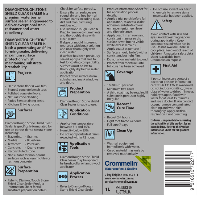 Crommelin DiamondTough Stone Shield Clear Sealer 1L (2)