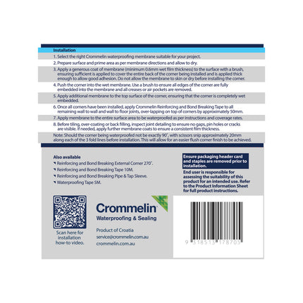 Crommelin Flexible Membrane Reinforcing Internal Corner 90° (Single) (2)