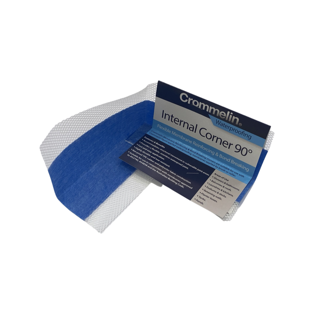 Crommelin 90 degree flexible membrane reinforcing internal corner for waterproofing