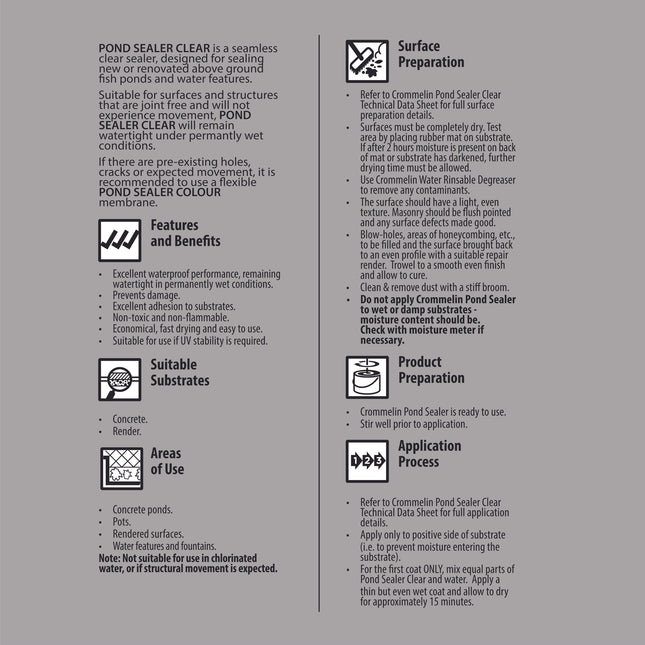Crommelin Pond Sealer Clear Waterproofing Membrane 1L (2)