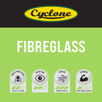 Cyclone Fibreglass Flyscreen 910mm x 2m (Charcoal) (3)