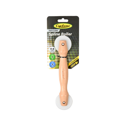 Cyclone Timber Handle Spline Roller with hardwood handle and nylon wheels