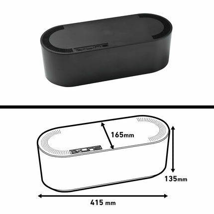 D-Line Large Black Cable Tidy Unit cable management box, 415mm (4)